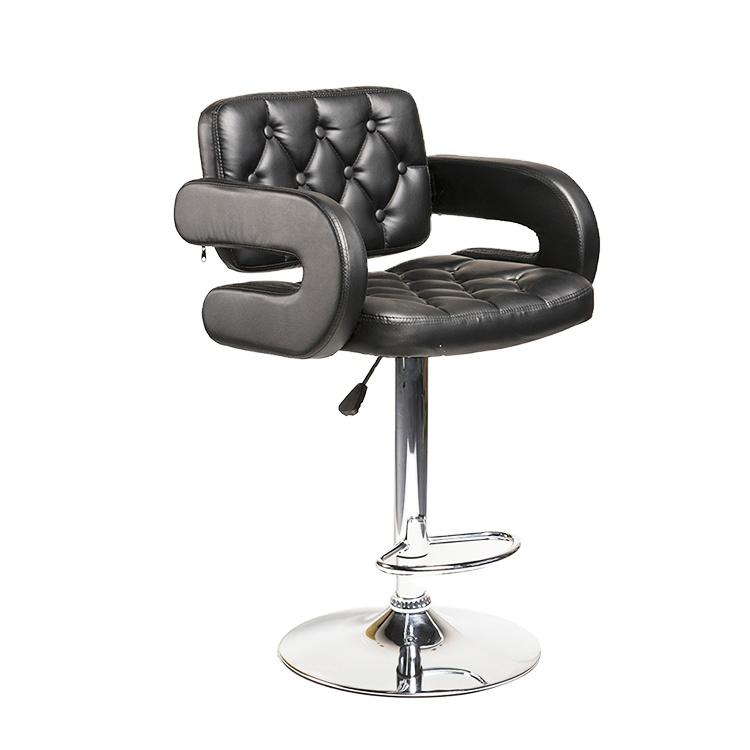 Contemporary Counter Metal Swivel High Chair Bar Stool with Armrest