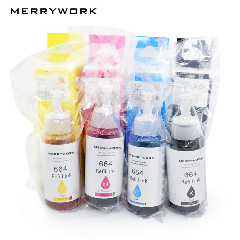 MERRYWORK T6641/T6642/T6643/T6644 совместимый чернильный картридж для принтера Epson L801/L800/L810 /L1800