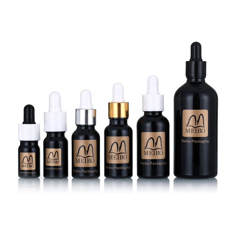 white black and gold amber frosted bottles 10ml 15 ml 2oz 4oz 30ml 60ml 100ml cosmetic essential oil serum glass dropper bottle