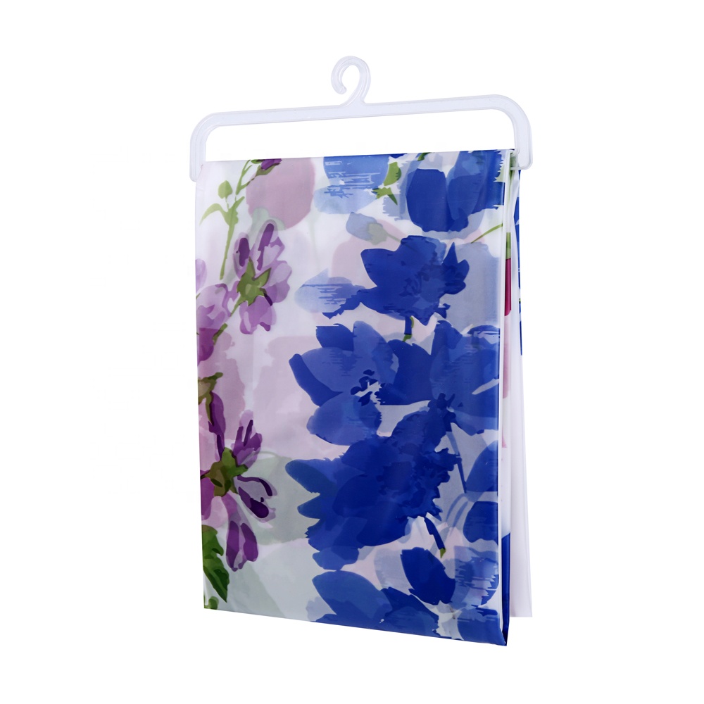 Custom print waterproof PEVA bathroom curtain plus shower curtain