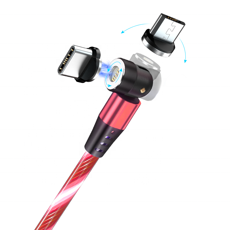 3 фута/1 м 3 А 540 градусов светодиодный магнитный USB-кабель для iPhone/для Micro/для типа c/для 3 в 1