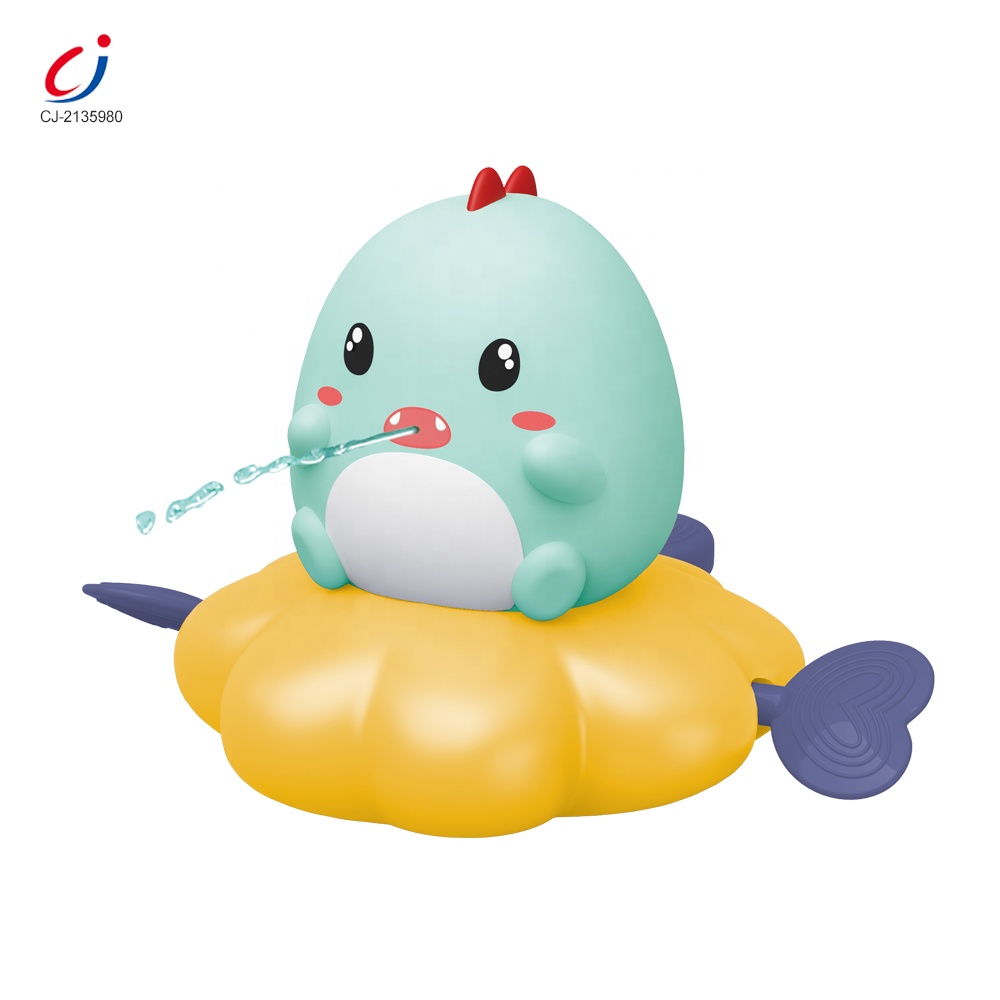 2021 Popular Swimming Shower Squeeze Spray Water Floating Bath Kids Bathtub Toy Pull Line Wind Up Bath Tub Toys For Toddlers
