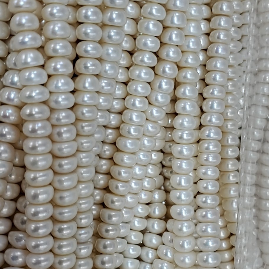 3-4mm small tiny size rice seed pearl bead string strand genuine real natural freshwater pearls
