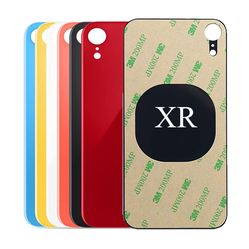 Сменное стекло с большим отверстием для задней крышки iPhone XR, стекло с двойной боковой клейкой лентой 3 м для XR A1984 A2105 A2106
