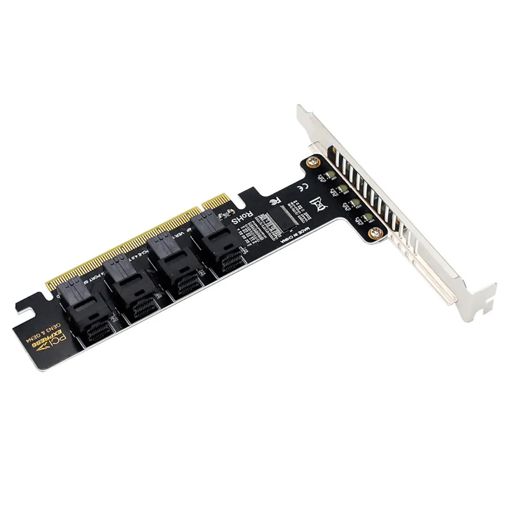 U.2 SFF-8643 Expansion Card PCI-E 16X to 4 Ports U.2 SFF-8639 NVME PCIe SSD Adapter VROC Raid0 Hyper for Mainboard SSD