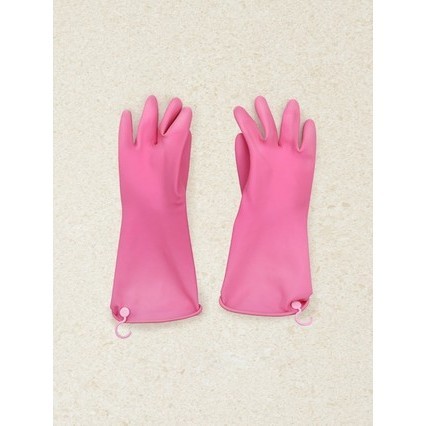 Attached Ring Household Rubber Gloves M Size