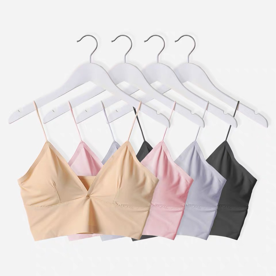 2022new products French sexy tube top triangle cup thin shoulder strap Suspenders vest Seamless bra