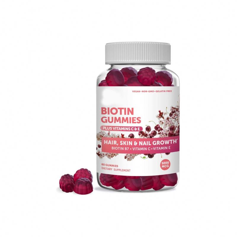 100% Hair Growth Hair Skin and Nails Vitamins Pure Biotin Gummies