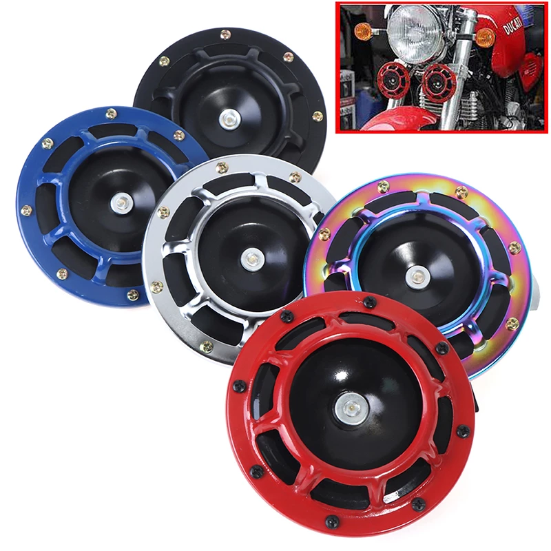 2pcs 12V Dish Super Loud blast tone High Tone dual And Low Metal Electric Car grille horn