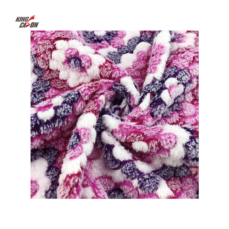 Kingcason ODM/OEM Professional Manufacturer Eco-friendly material Soft 100% Polyester Printed Coral Fleece Fabric