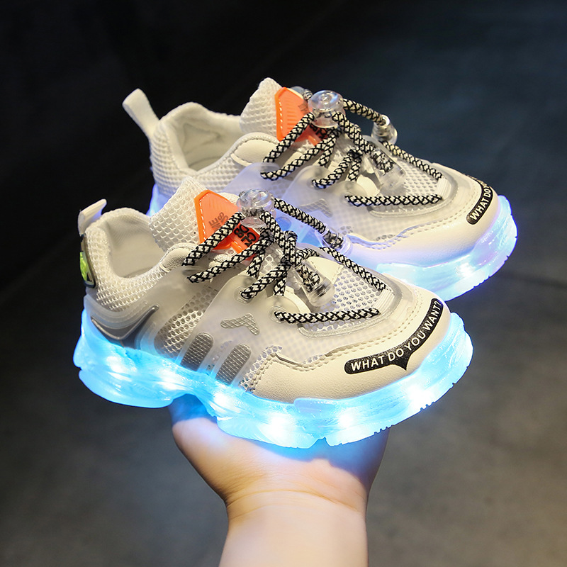 Wholesale Children's sports shoes Running LED lights Children Shoes Sneaker