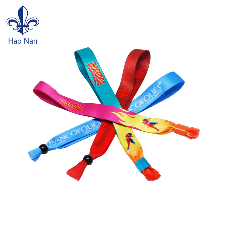 Free sample custom polyester sublimation wristband woven party event wristbands with no minimum order