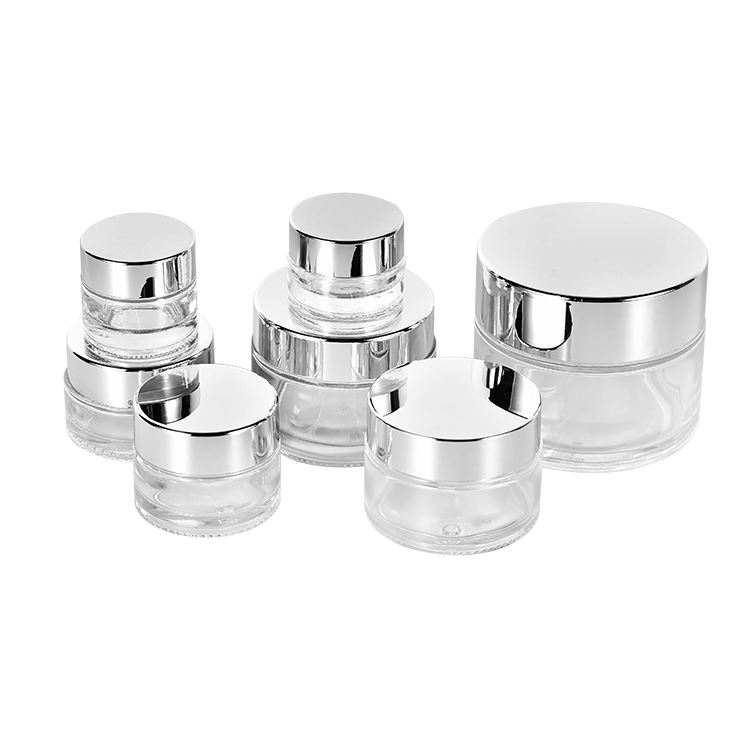High End Empty 5/10/15/20/30/50/100g Round Cosmetic Face Cream Straight Side Glass Jars with Screw Lid