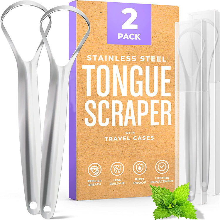 Professional Stainless Steel Tongue Cleaners Improve Bad Breath Tongue Scraper Oral Teeth Care Tool for Adults And Kids