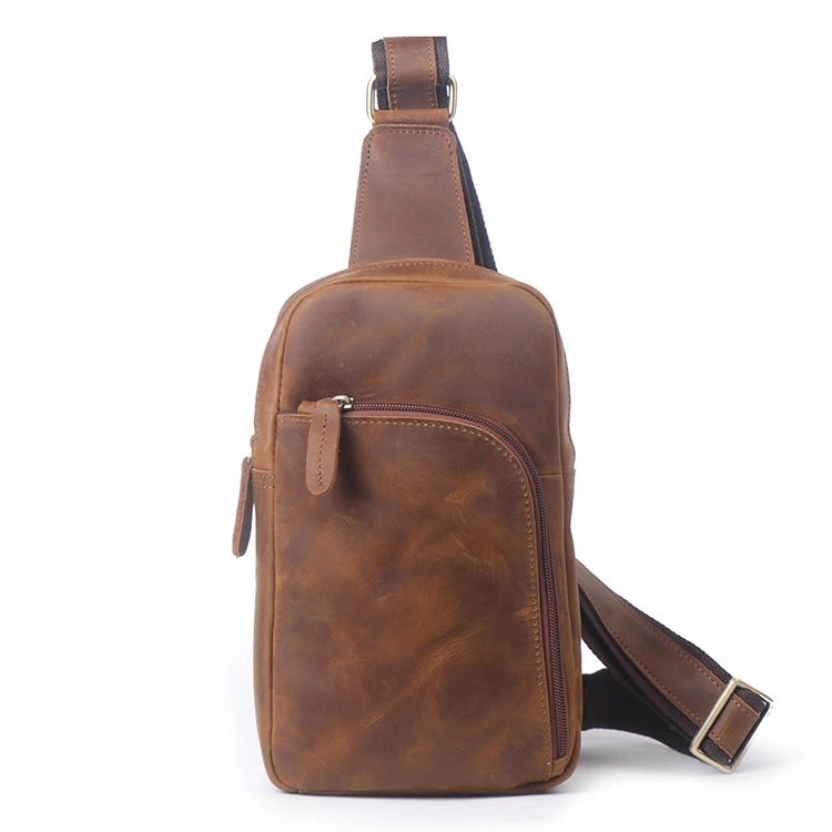 Военная Униформа Тактический crossbody crazy horse кожа грудь установки сумка для мужчин Пользовательские
