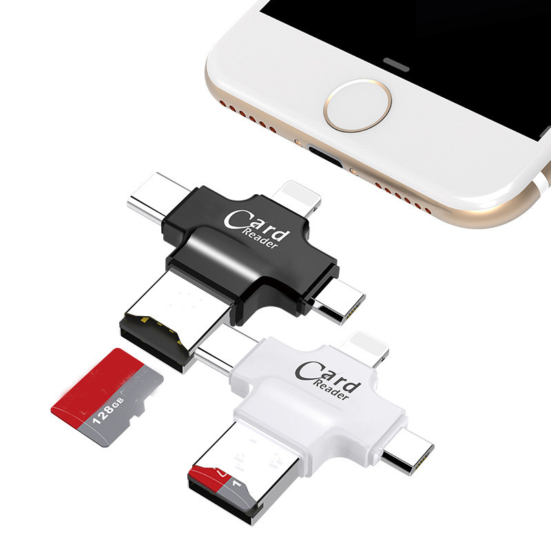 USB 3,0 устройство для чтения карт памяти Usb 4 в 1, устройство чтения TF-карт OTG для iPhone type c