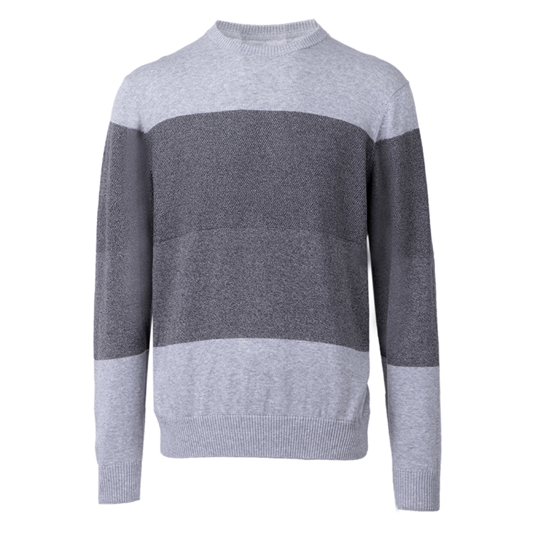 Winter Splicing Color New Direct Wholesale Women'S Black And Grey Cotton Long Pullover Sweater