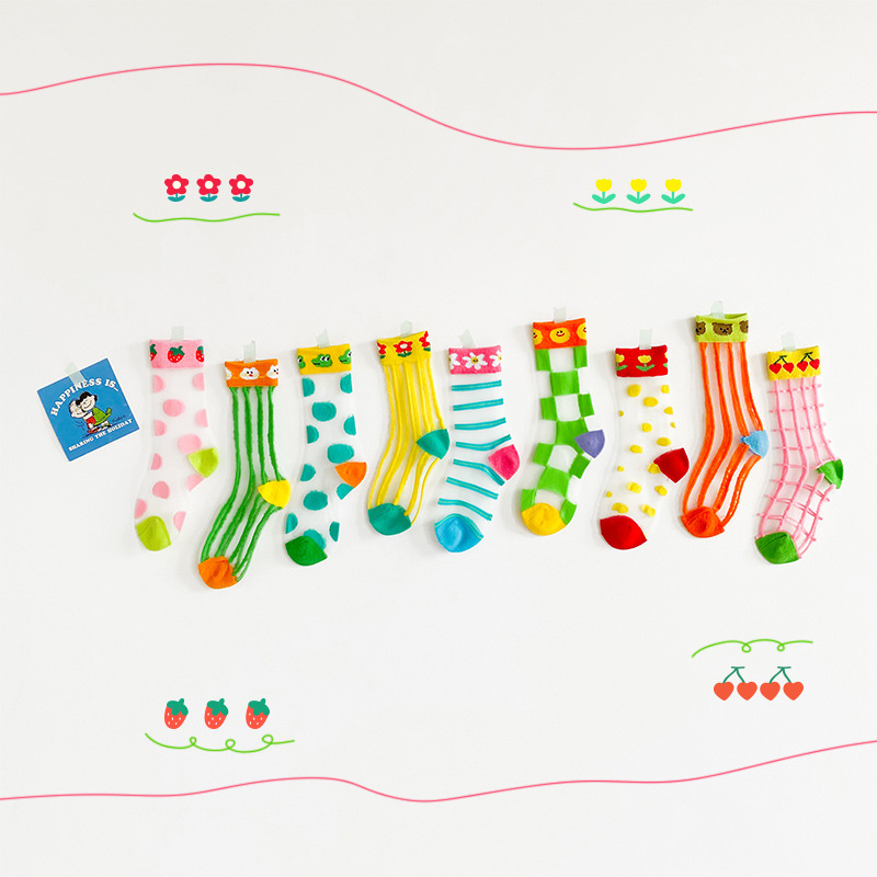 SS322 High Quality Kids Hosiery Summer Breathable Candy Colors Children Socks
