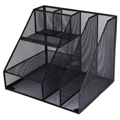 HZVCW File Tray and 2 Upright Sections for Pen,Marker,Paper etc Desk File Organizer