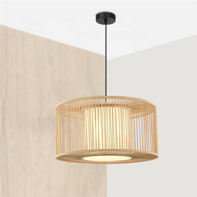 Natural Bamboo And Wood Handmade Indoor Chandelier Modern Lighting Chandelier