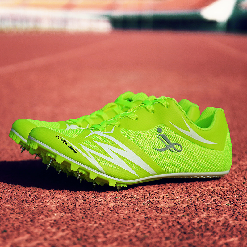 Premium custom logo mens breathable mesh light weight track field spike running sprint shoes