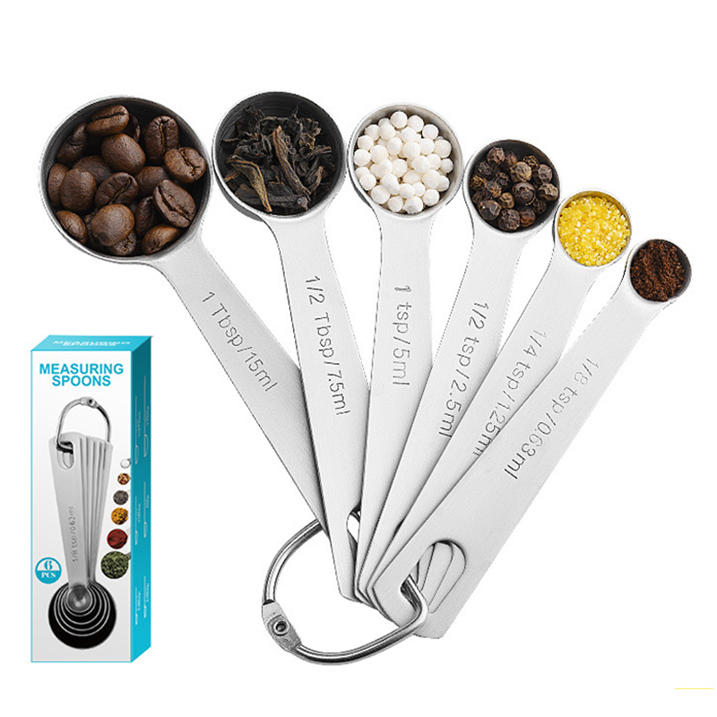 Hongda 430 Food Grade Metal Coffee 5ml Measure Spoon With Bag clamp Stainless Steel Coffee Measure Spoon Set