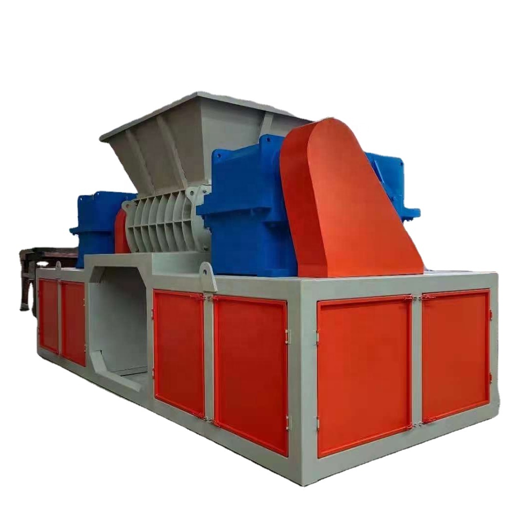 Double shaft scrap metal shredders waste plastic tire recycling shredder machine