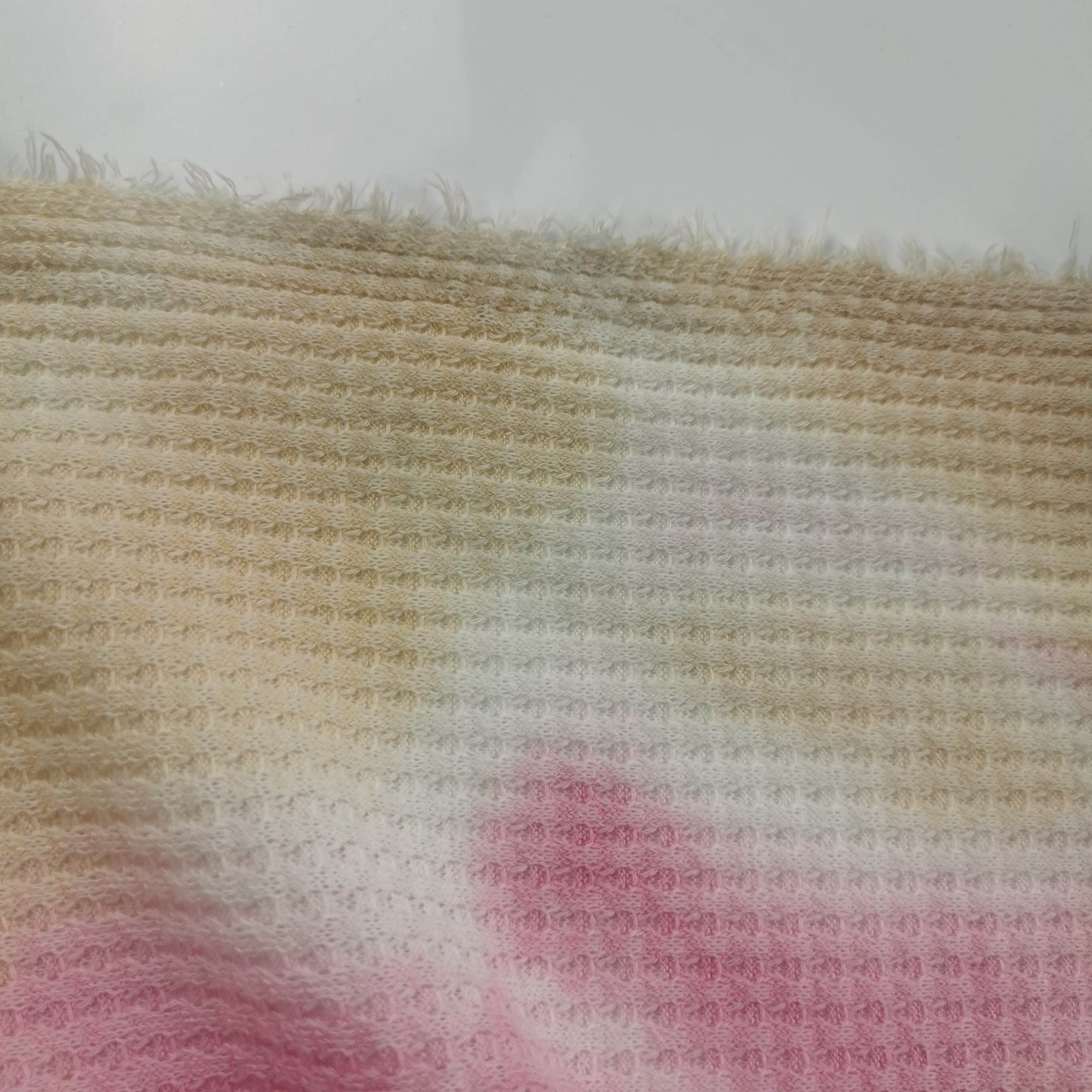 made in china in stock 100% polyester hacci fabric waffle tie dye fabric knit polyester for sweater