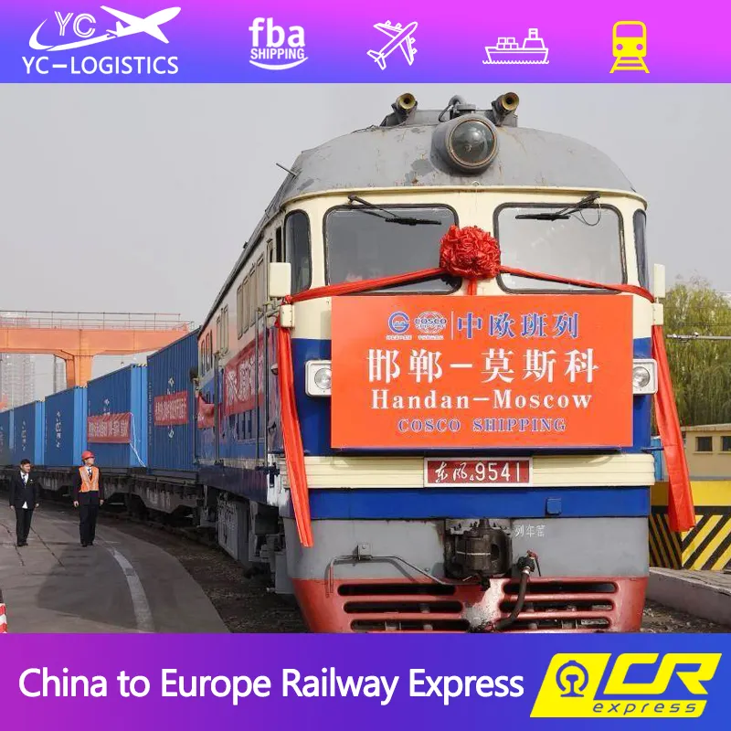 DDP Train Shipping FBA railway freight rates To Netherlands uk germany france by train door to door