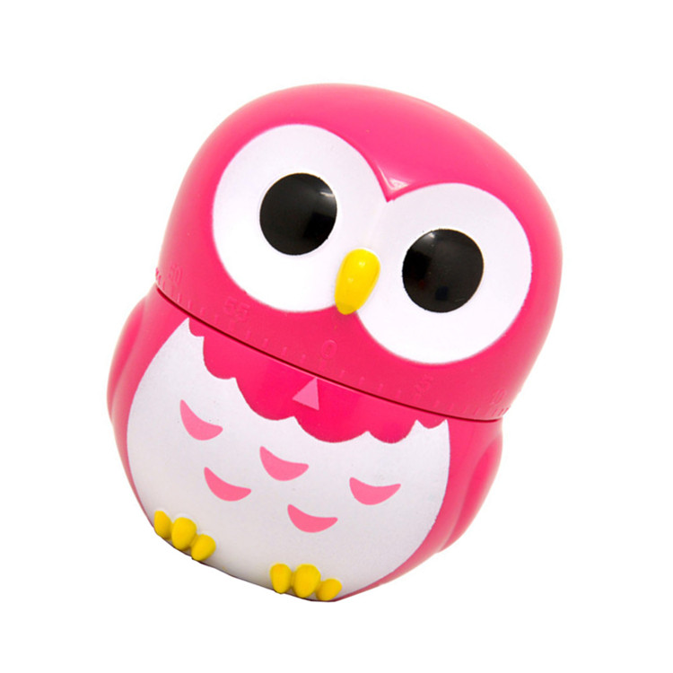 A665 Kitchen Mechanical Cartoon Owl Timer Home Decor Baking Cooking Reminder Kitchen Countdown Clock 60 Minutes Timer