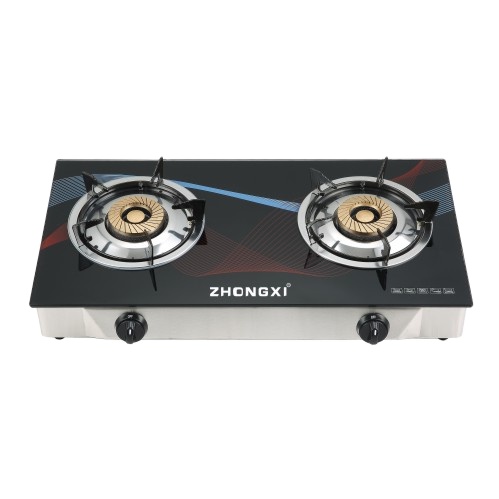 Bangladesh Hot Sale CKD SKD Glass Top 2 Burner Gas Stove