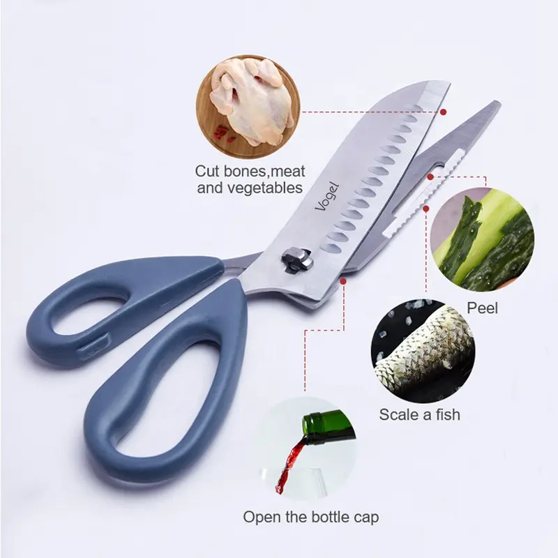 Chicken Poultry Fish Meat Vegetables Herbs Heavy Duty Kitchen Shears Custom OEM Customized for kitchen scissors