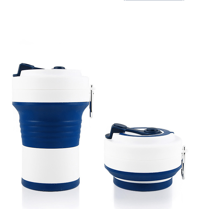 Leak proof portable foldable outdoor sports silicone water cup