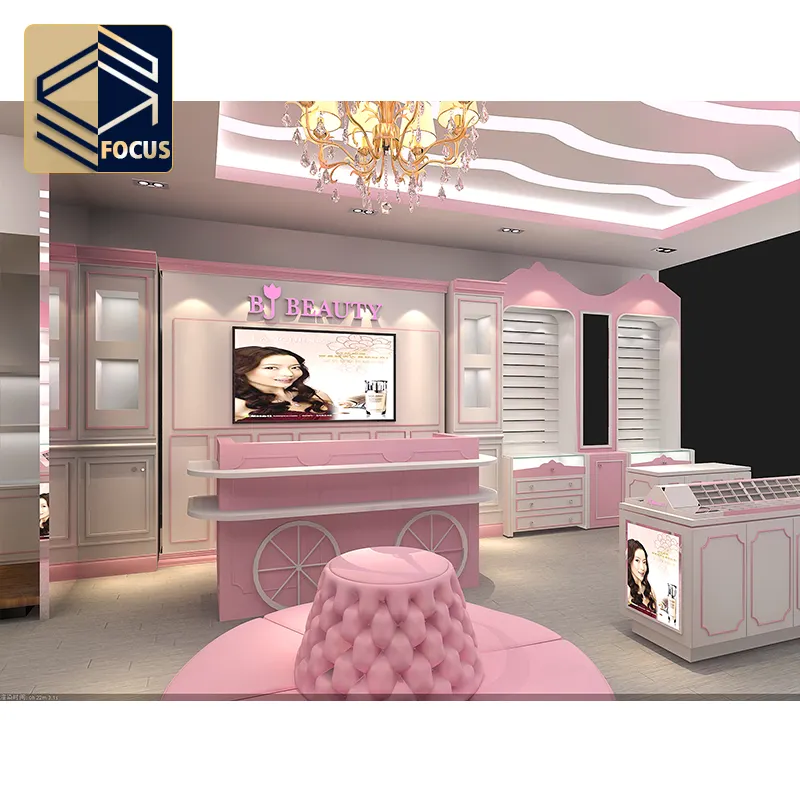 Pink Beauty Salons Store Cosmetic Shop Decoration Design Beauty Showcase Beauty Shop Interior Decor