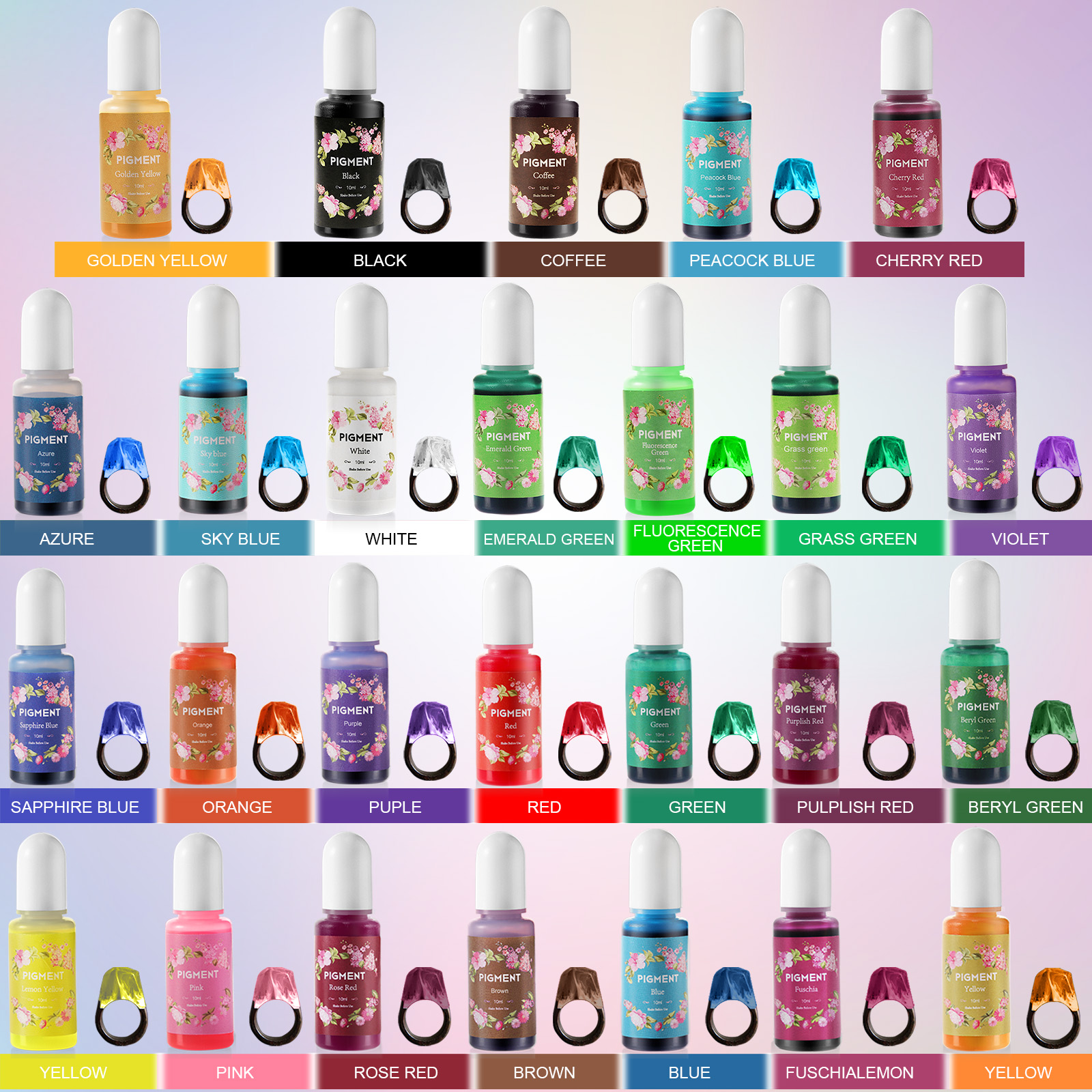 26 Colors High Concentration Colorant for DIY epoxy resin pigment