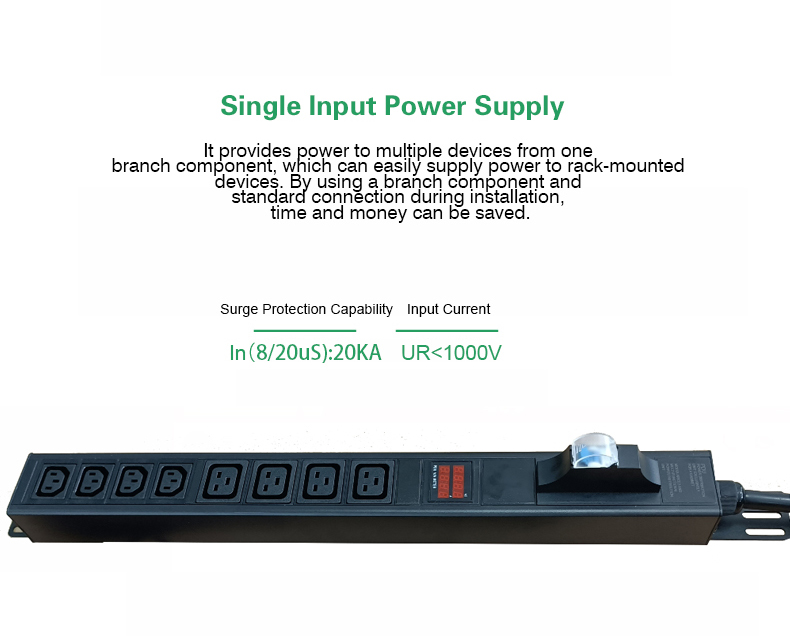 19 Inch Cabinet GPU l6 30p Nema 30 amp 240 volt  C13+C19 Outlet  high-power data centers PDU