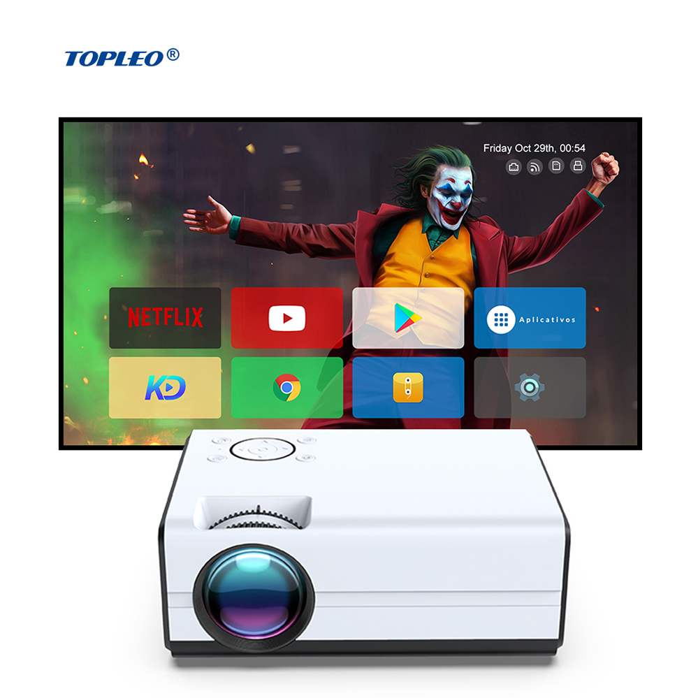 android 9.0 projector dual wifi 2.4g 5g portable projector lamp video 1080p screen mini projector