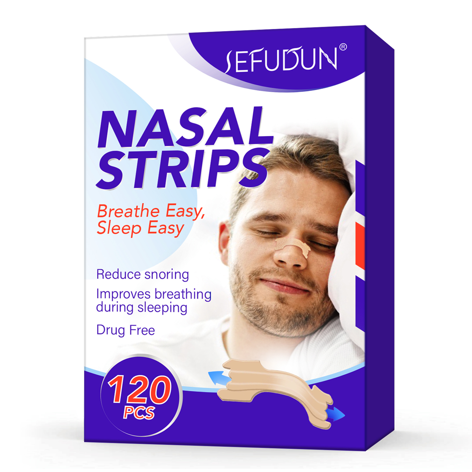 Hot Sale Sfudun Nasal Strips for Anti Snoring Solution Clears Air Way to Breathe Better Sleep Right 120 pcs