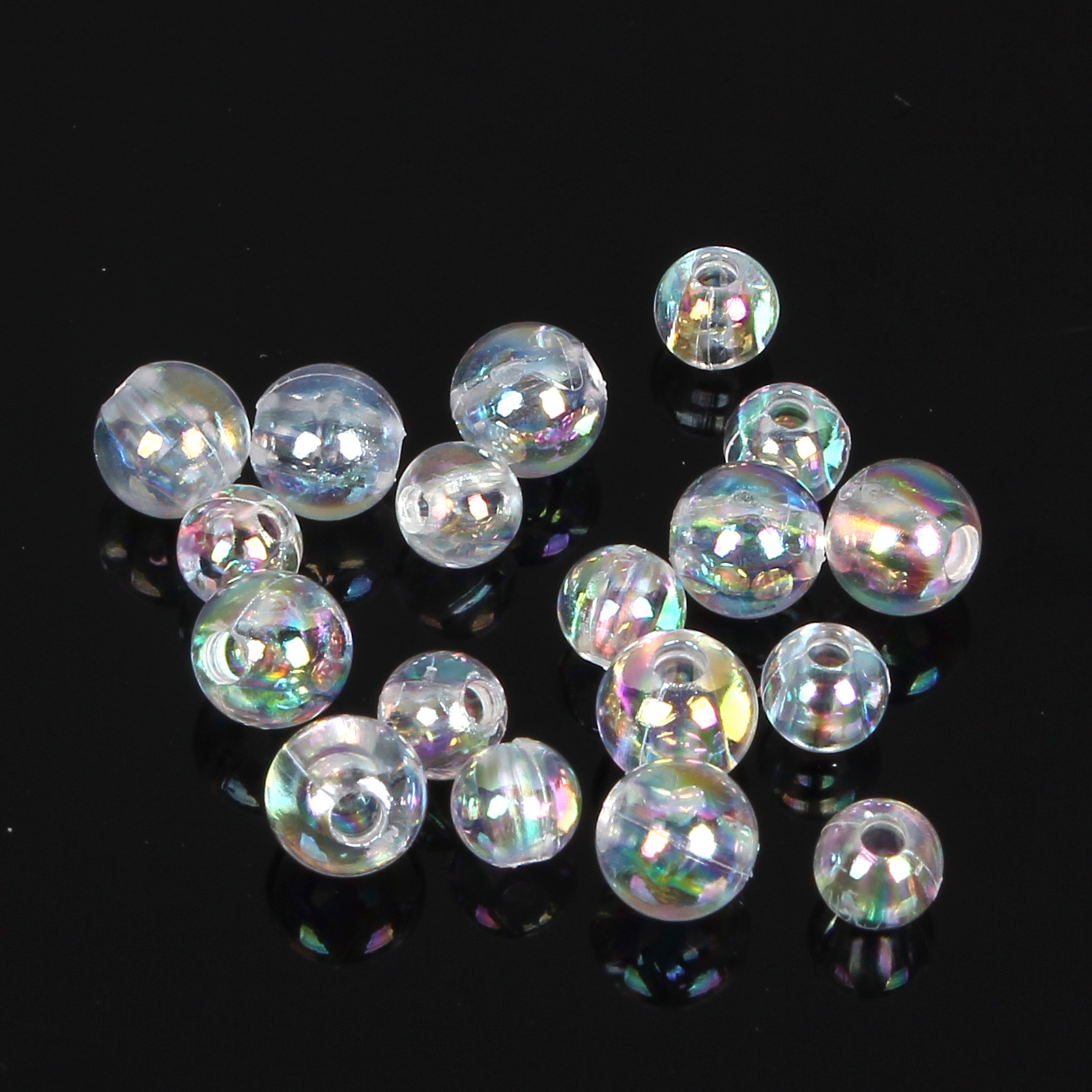 500Pcs/bag Clear AB Color Smooth Round Acrylic Pearls Loose Beads For Jewelry Making DIY Bracelets Accessories Handmade