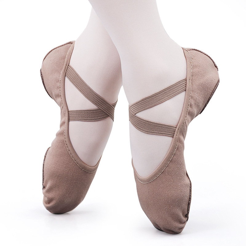 Wholesale Ballet Pink Foldable disposable dance shoes Cheap Girls Stretch Canvas Dance Ballet Shoes For women