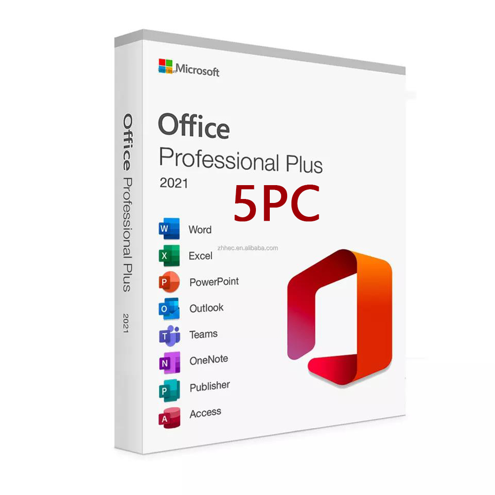 Высококачественный офисный 2021 Pro Plus для 5 ПК цифровой ключ отправляется по электронной почте Wintin 2hr Office 2021 Pro Plus для 5 пользователей 100% Активация