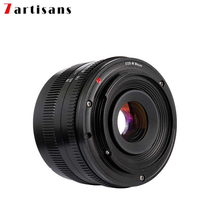 7artisans 7artisans 50 мм f1.8 объектив с широкой диафрагмой и портрет MF Prime линзы подходят для Canon EOS-M M50 M100/Sony E mount A7/Fuji FX/M4/3 крепление