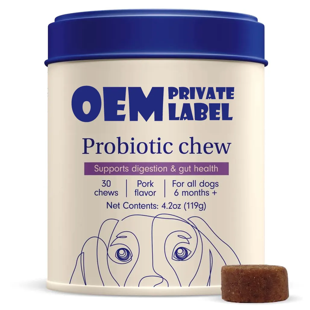 OEM Dog Probiotics for Gut Health Seasonal Allergies Digestive Support Probiotics Chews