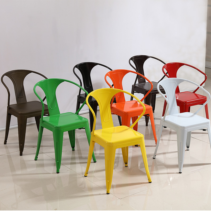 European backrest armrest industrial outdoor leisure contracted and modern gold metal chair leg outdoor
