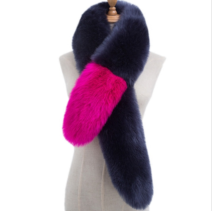 New fox hair color scarf neckpiece famous women's European and American style shawl warm fur scarf collar