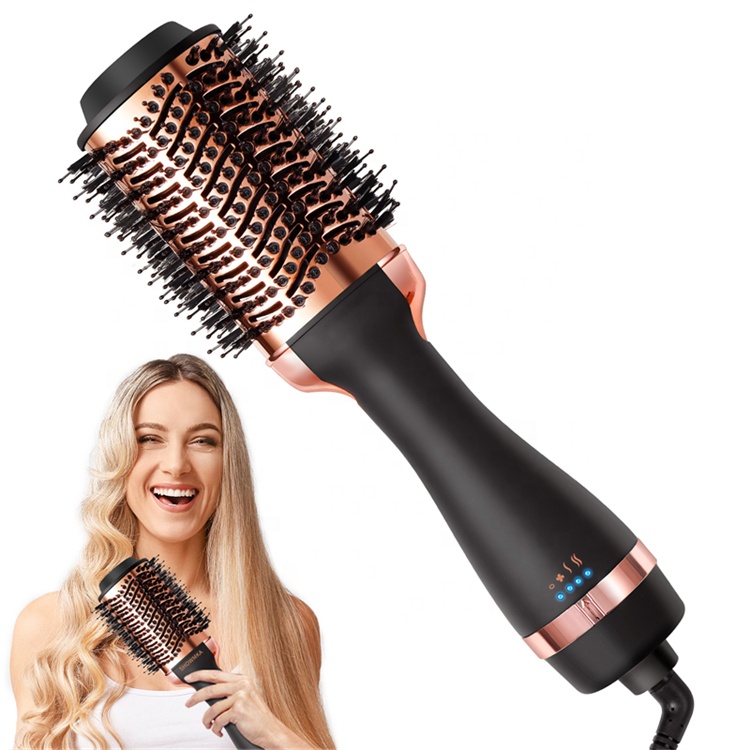 Hair Brush Private Label Flat Iron Hot Air Pick Electric Comb One Step Hair Dryer Fast Hair Straightener Brush Hot Air Brush