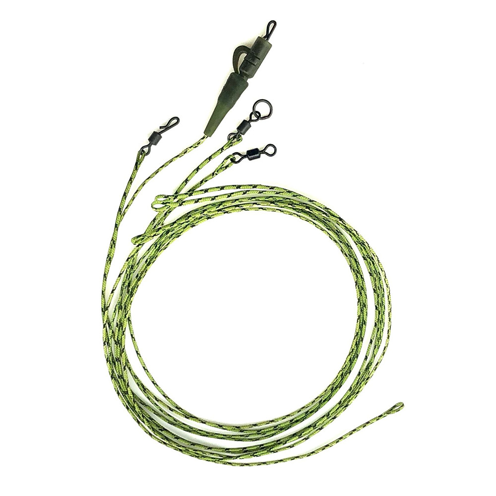 Carp Fishing hooklink leader Lead Core With Quick Change Swivel Very Suppl-Fit Safety Clips