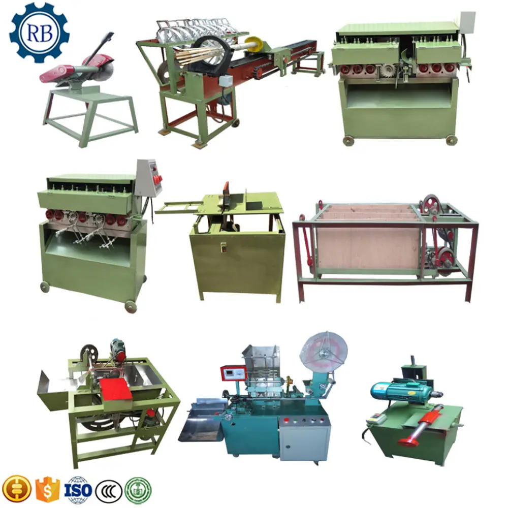 Full set  bamboo toothpick production line barbecue stick  machine Disposable chopstick  making machine