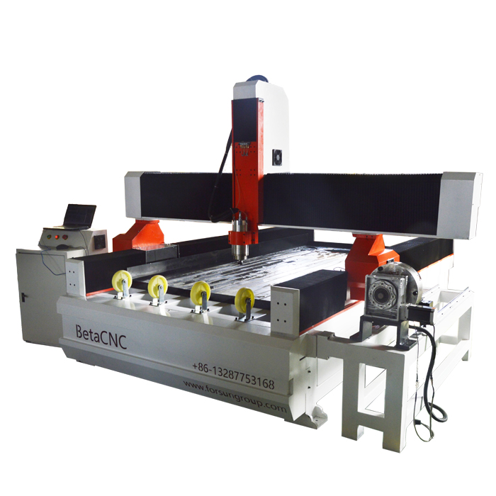 FORSUN Горячая продажа 4 оси cnc резьба по камню машина с поворотом с тяжелой структурой