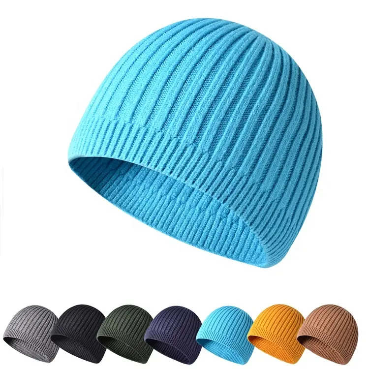 Popular Products Fashionable Simplicity Solid Color Unisex Winter Hats Brimless Skull Beanie